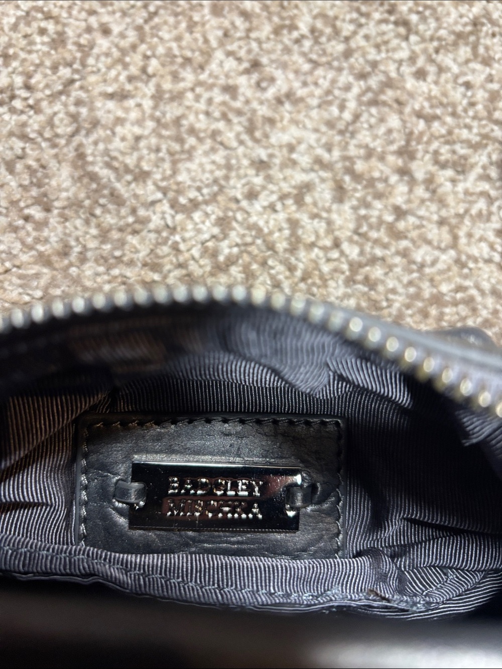 Badgley Mischka Metallic Gunmetal Studded Leather Shoulder Bag - vintage - Picture 9 of 9
